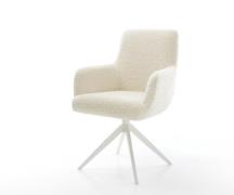 DELIFE Draaistoel Heira-Flex met armleuning teddy beige kruisframe bre...