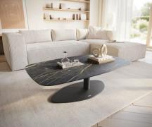 DELIFE Salontafel Edge Boot 120x70 cm keramiek Laminam® Noir Desir bru...