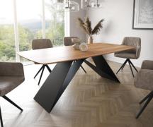 DELIFE Eettafel Edge Boot 200x100 acacia natuur V-frame staal  zwart  ...