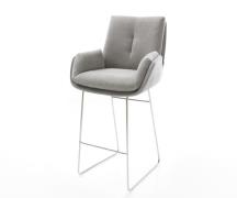 DELIFE Barstoel Clea-Flex structuurstof zacht grijs sledepootframe RVS...