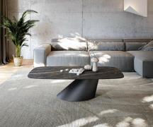 DELIFE Salontafel Edge Boot 140x80 cm keramiek Laminam® Noir Desir bru...