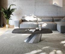 DELIFE Salontafel Edge Boot 140x80 cm keramiek Laminam® Noir Desir bru...