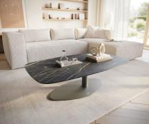 DELIFE Salontafel Edge Boot 120x70 cm keramiek Laminam® Noir Desir bru...