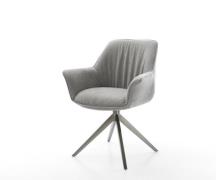 DELIFE Draaistoel Keila-Flex met armleuning zachte stof met structuur ...