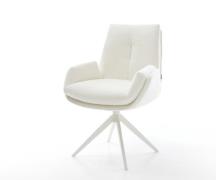 DELIFE Draaistoel Clea-Flex bouclé zacht beige kruisframe breed wit 36...