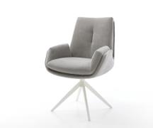 DELIFE Draaistoel Clea-Flex zachte stof met structuur grijs kruisframe...