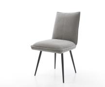 DELIFE Eetkamerstoel Lelio-Flex zachte stof met structuur grijs 4-poot...