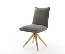 DELIFE Draaistoel Lelio-Flex bouclé zacht mud houten frame hoekig natu...