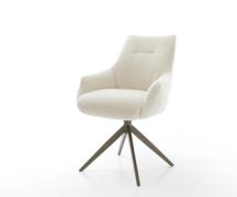 DELIFE Draaistoel Alja-Flex met armleuning teddy beige kruisframe bree...