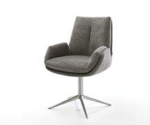 DELIFE Draaistoel Clea-Flex bouclé zacht mud kruispoot roestvrij staal...