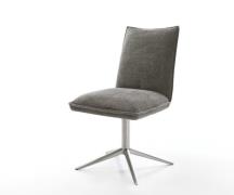 DELIFE Draaistoel Lelio-Flex bouclé zacht mud kruispoot roestvrij staa...