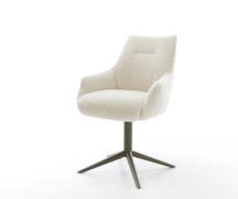 DELIFE Draaistoel Alja-Flex met armleuning teddy beige kruispoot afwer...