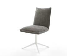 DELIFE Draaistoel Lelio-Flex bouclé zacht mud kruispoot wit 360° draai...