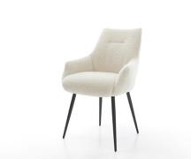 DELIFE Eetkamerstoel Alja-Flex met armleuning teddy beige 4-poot conis...