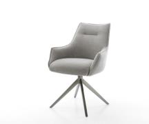 DELIFE Draaistoel Alja-Flex met armleuning zachte stof met structuur g...