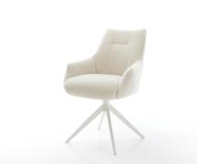 DELIFE Draaistoel Alja-Flex met armleuning teddy beige kruisframe bree...