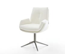 DELIFE Draaistoel Clea-Flex bouclé zacht beige kruispoot grafiet 360° ...