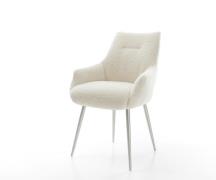 DELIFE Eetkamerstoel Alja-Flex met armleuning teddy beige 4-poot conis...