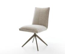 DELIFE Draaistoel Lelio-Flex geweven stof beige kruisframe breed afwer...