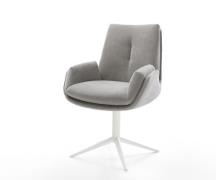 DELIFE Draaistoel Clea-Flex zachte stof met structuur grijs kruispoot ...