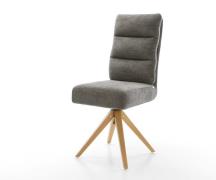 DELIFE Draaistoel Pela-Flex bouclé zacht mud houten frame hoekig natuu...