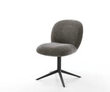 DELIFE Draaistoel Nube-Flex bouclé zacht mud kruispoot zwart 360° draa...