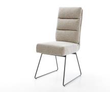 DELIFE Eetkamerstoel Pela-Flex geweven stof beige slipframe zwart pock...