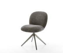 DELIFE Draaistoel Nube-Flex bouclé zacht mud kruisframe breed grafiet ...