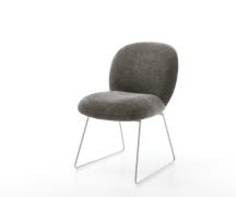 DELIFE Eetkamerstoel Nube-Flex bouclé zacht mud slipframe roestvrij st...