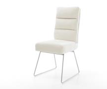 DELIFE Eetkamerstoel Pela-Flex bouclé zacht beige slipframe roestvrij ...