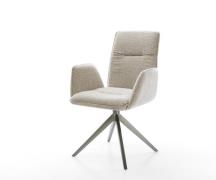 DELIFE Draaistoel Vinja-Flex geweven stof beige kruisframe breed grafi...