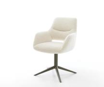 DELIFE Draaistoel Yago-Flex met armleuning teddy beige kruispoot afwer...