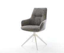 DELIFE Draaistoel Zelia-Flex met armleuning bouclé zacht mud kruisfram...