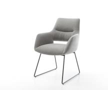 DELIFE Eetkamerstoel Yago-Flex met armleuning zachte stof met structuu...