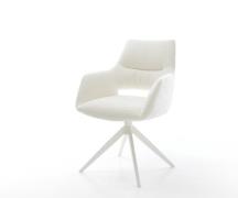 DELIFE Draaistoel Yago-Flex met armleuning bouclé zacht beige kruisfra...