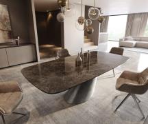 DELIFE Eettafel Edge Boot 240x120 keramiek  Laminam® Emperador Extra L...