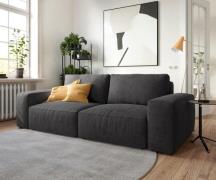 DELIFE Big-sofa Lanzo 230x95 cm microvezel zwart