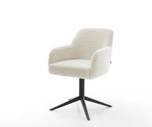 DELIFE Draaistoel Greg-Flex teddy beige kruispoot zwart 360° draaibaar...