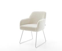 DELIFE Eetkamerstoel Greg-Flex teddy beige slipframe roestvrij staal p...