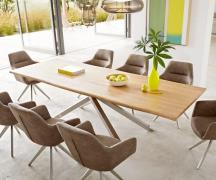 DELIFE Eettafel Edge 260x100x2,5-3 eiken natuur kruisframe rechthoek r...