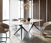 DELIFE Eetkamertafel Edge Boot 270x120 keramiek Iris FMG Onice Grigio ...