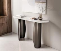 DELIFE Consoletafel Solena 135x40 cm marmer wit metaal zwart antiek
