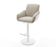 DELIFE Barstoel Luan-Flex Zachte Geweven stof Beige Draaivoet in hoogt...