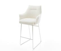 DELIFE Barstoel Alja-Flex Bouclé zacht Beige Sledeonderstel roestvrij ...