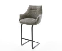 DELIFE Barstoel Alja-Flex Bouclé zacht Mud Vrijkantelframe plat metaal...