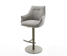 DELIFE Barstoel Alja-Flex Zachte stof met structuur Grijs Draaivoet in...