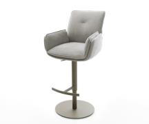 DELIFE Barstoel Nela-Flex Zachte stof met structuur Grijs Draaivoet in...