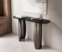 DELIFE Consoletafel Solena 135x40 cm marmer zwart zilver metaal zwart ...