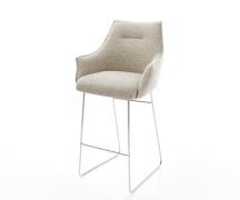 DELIFE Barstoel Alja-Flex Zachte Geweven stof Beige Sledeonderstel roe...