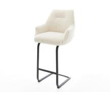 DELIFE Barstoel Alja-Flex Teddystof Beige Vrijkantelframe plat metaal ...